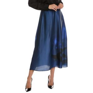 Vince Camuto Womens  Bias Pull-On Midi Skirt, Blue